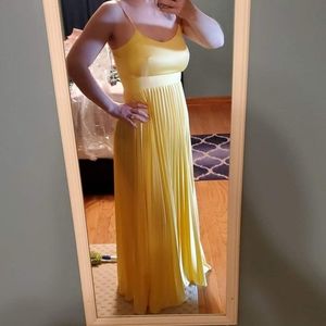 ILGWU Vintage Yellow Pleated Dress